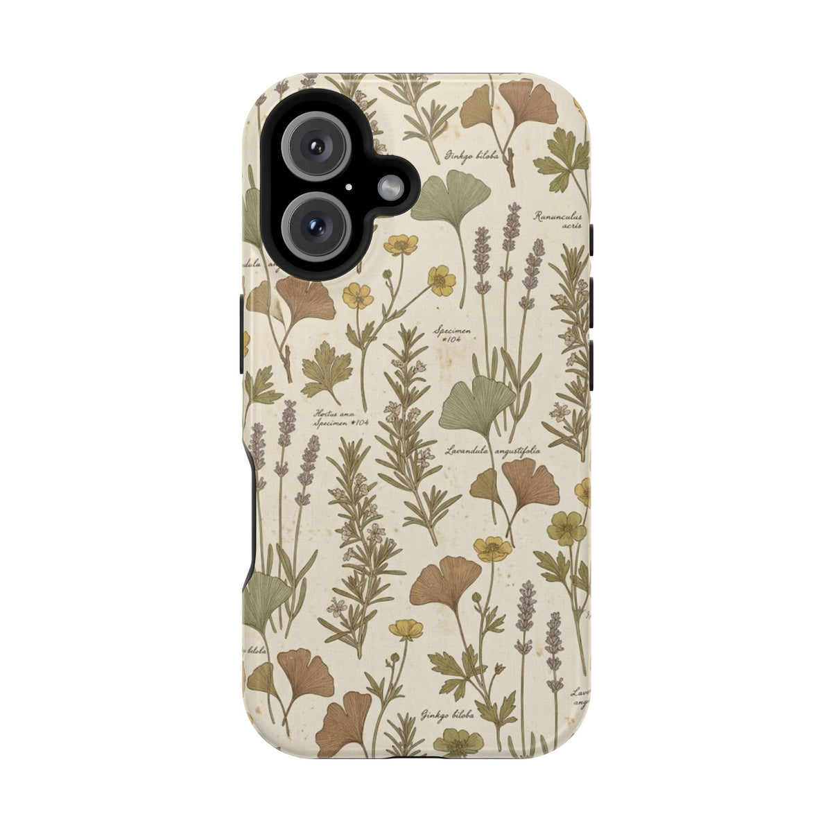 Vintage Herb Floral Pattern - Impact Resistant Phone Case