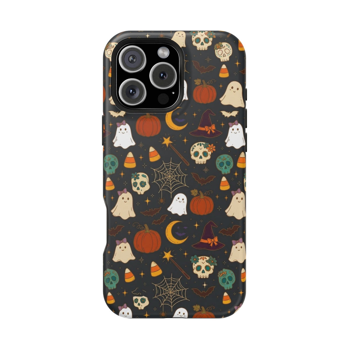 Ghosts, Pumpkins & Skulls Pattern - Impact Resistant Phone Case