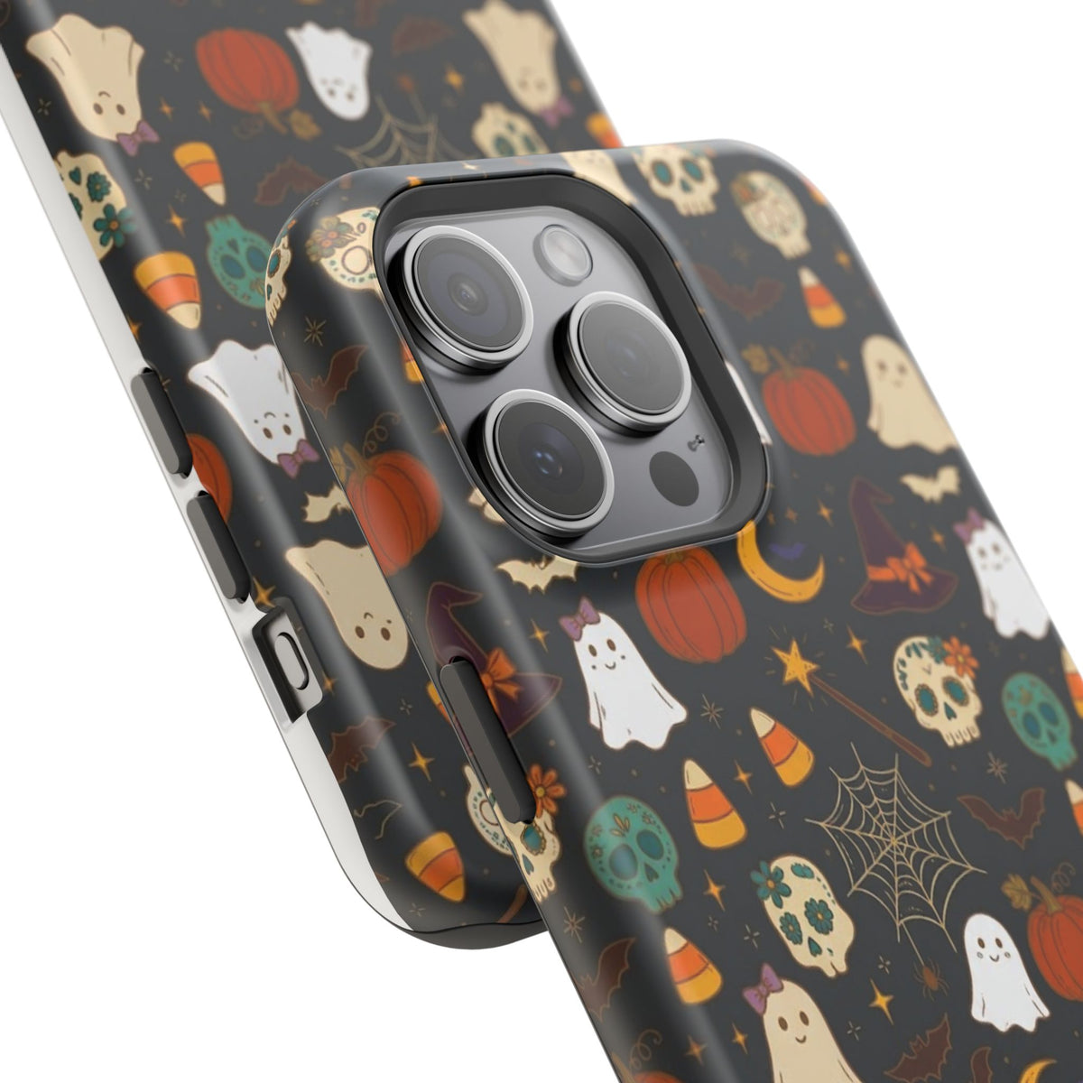 Ghosts, Pumpkins & Skulls Pattern - Impact Resistant Phone Case