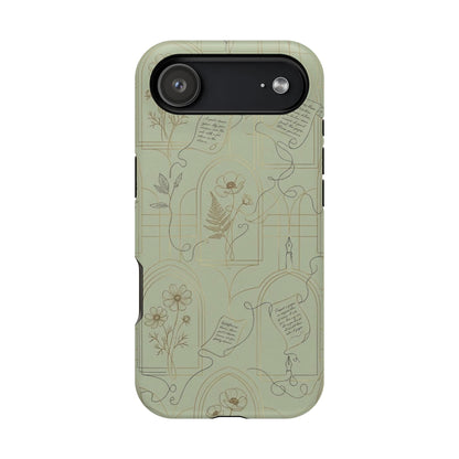 Vintage Botanical Script Design - Impact Resistant Phone Case
