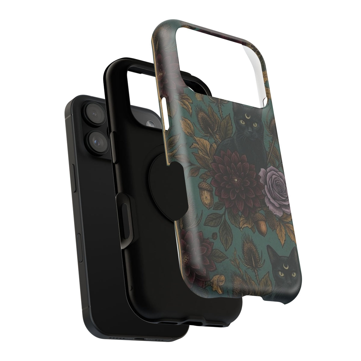Botanical Black Cat - Impact Resistant Phone Case