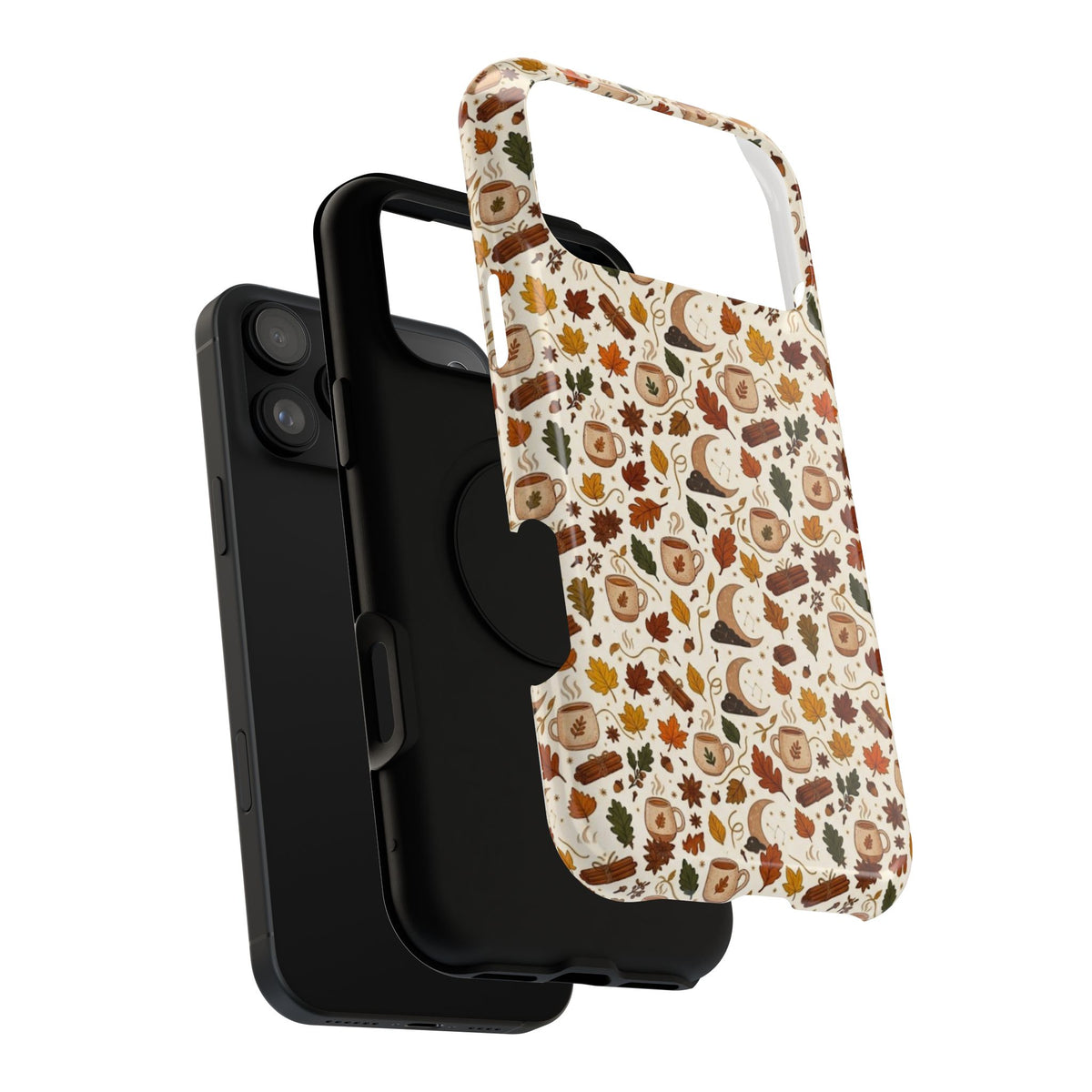 Autumn Woodland Phone Case — Fall Leaves & Fox Pattern Impact-Resistant Case