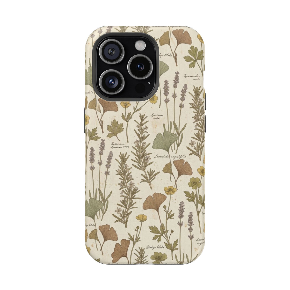 Vintage Herb Floral Pattern - Impact Resistant Phone Case
