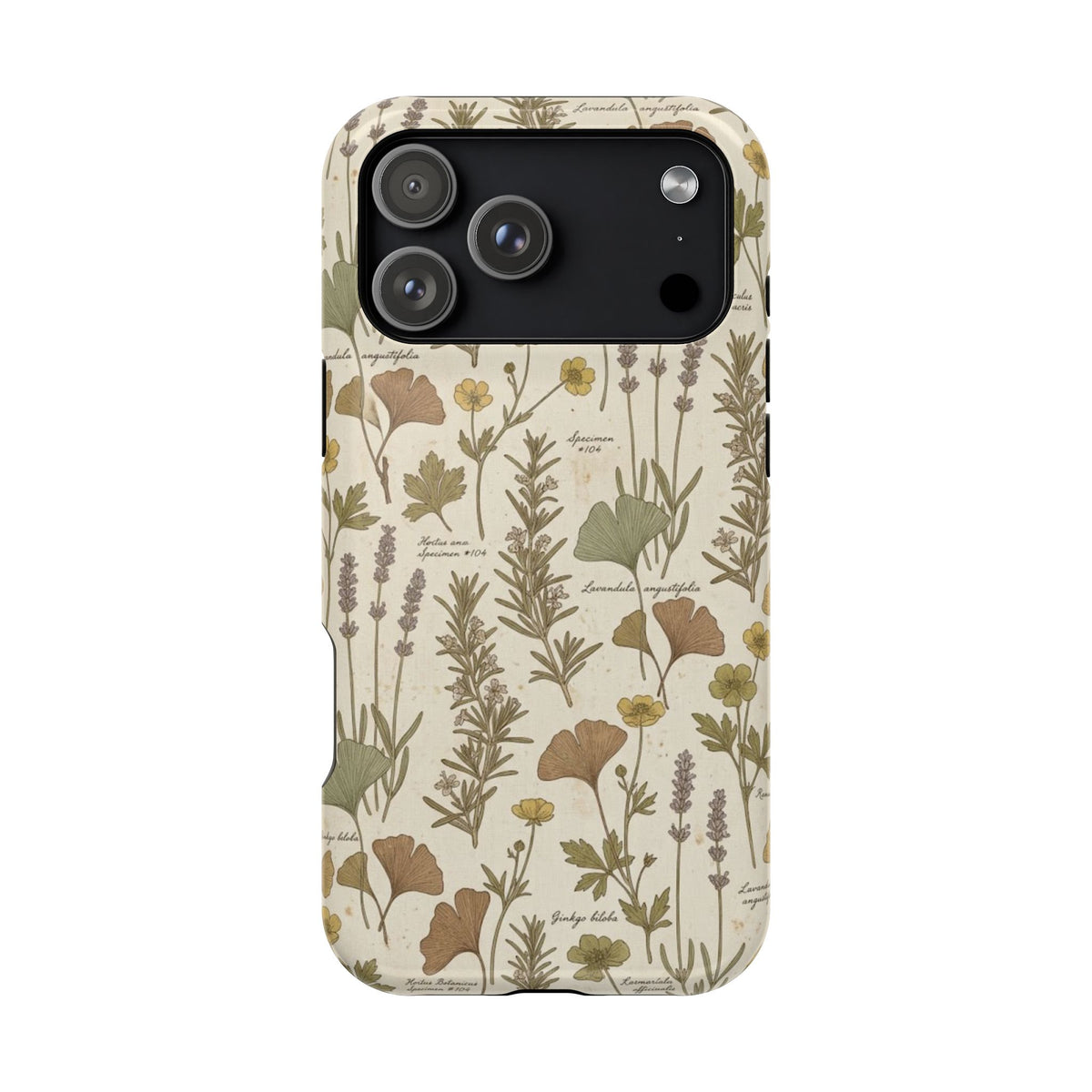 Vintage Herb Floral Pattern - Impact Resistant Phone Case