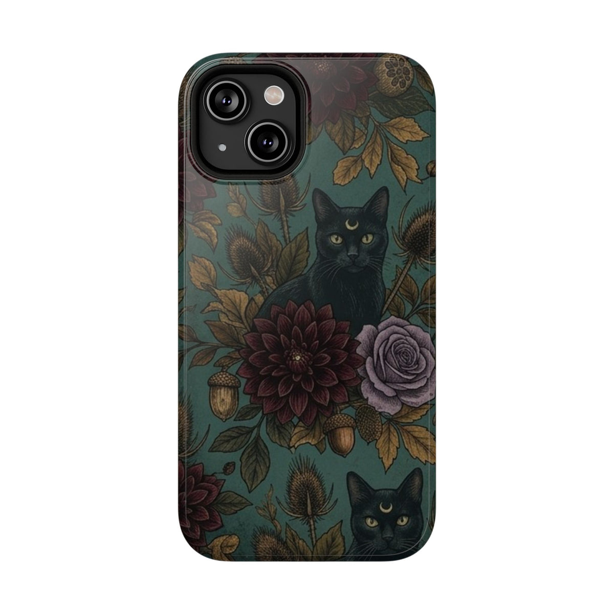 Botanical Black Cat - Impact Resistant Phone Case