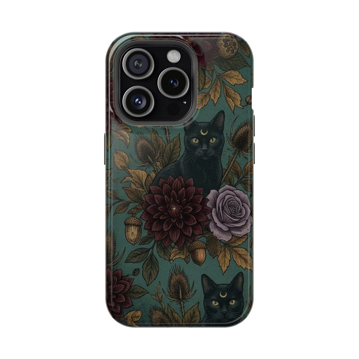 Botanical Black Cat - Impact Resistant Phone Case