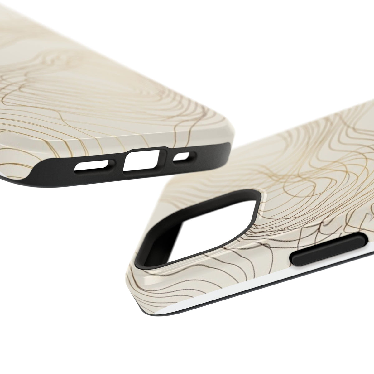 Neutral Gold Wave Pattern - Impact-Resistant Phone Case