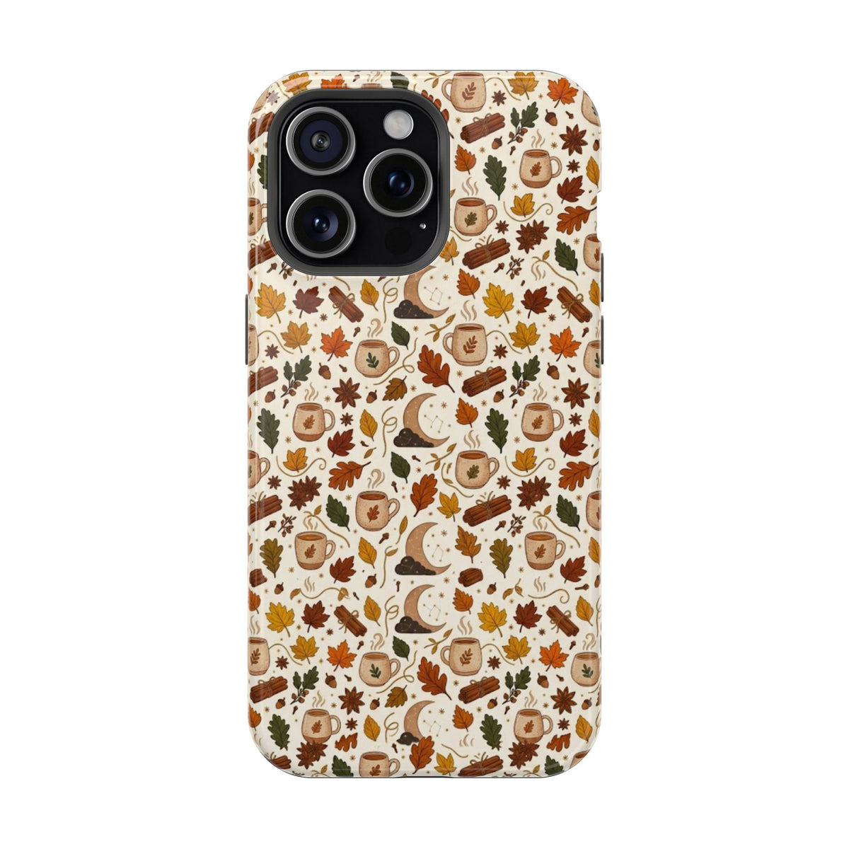 Autumn Woodland Phone Case — Fall Leaves & Fox Pattern Impact-Resistant Case