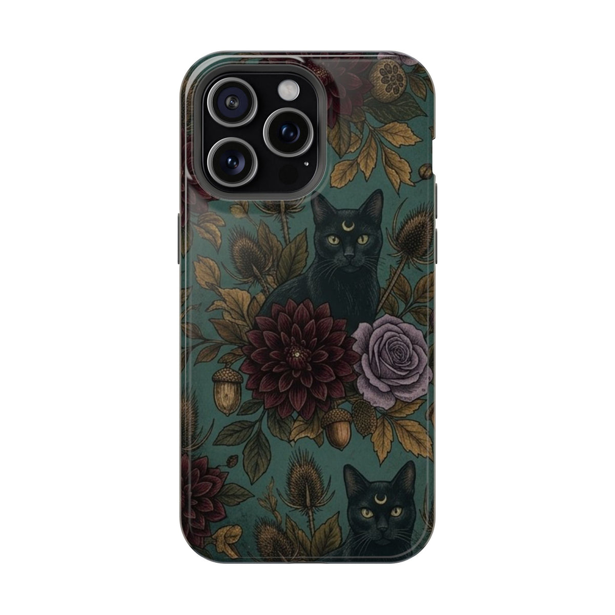 Botanical Black Cat - Impact Resistant Phone Case