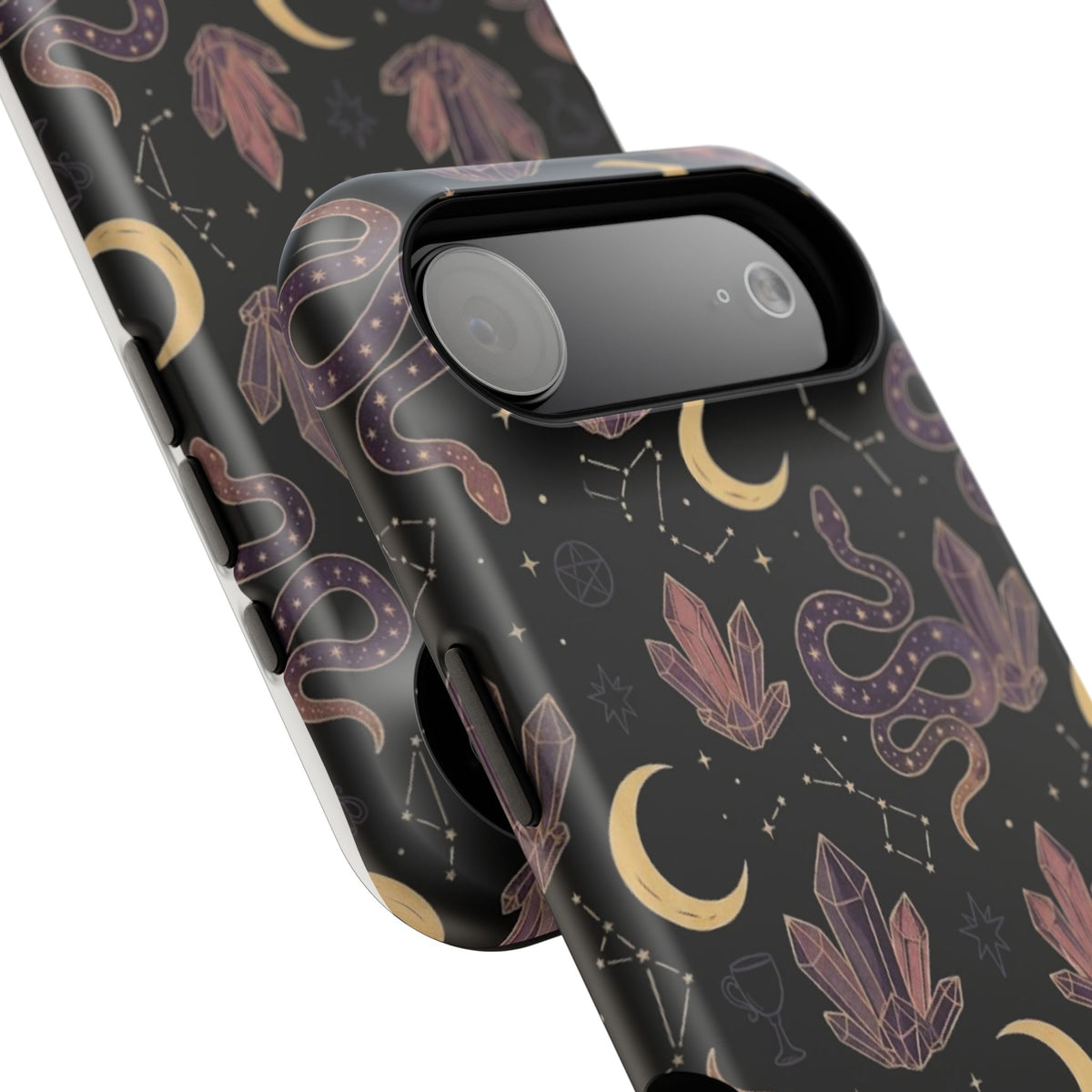 Mystic Moon & Crystal Phone Case — Impact-Resistant Protective Cover