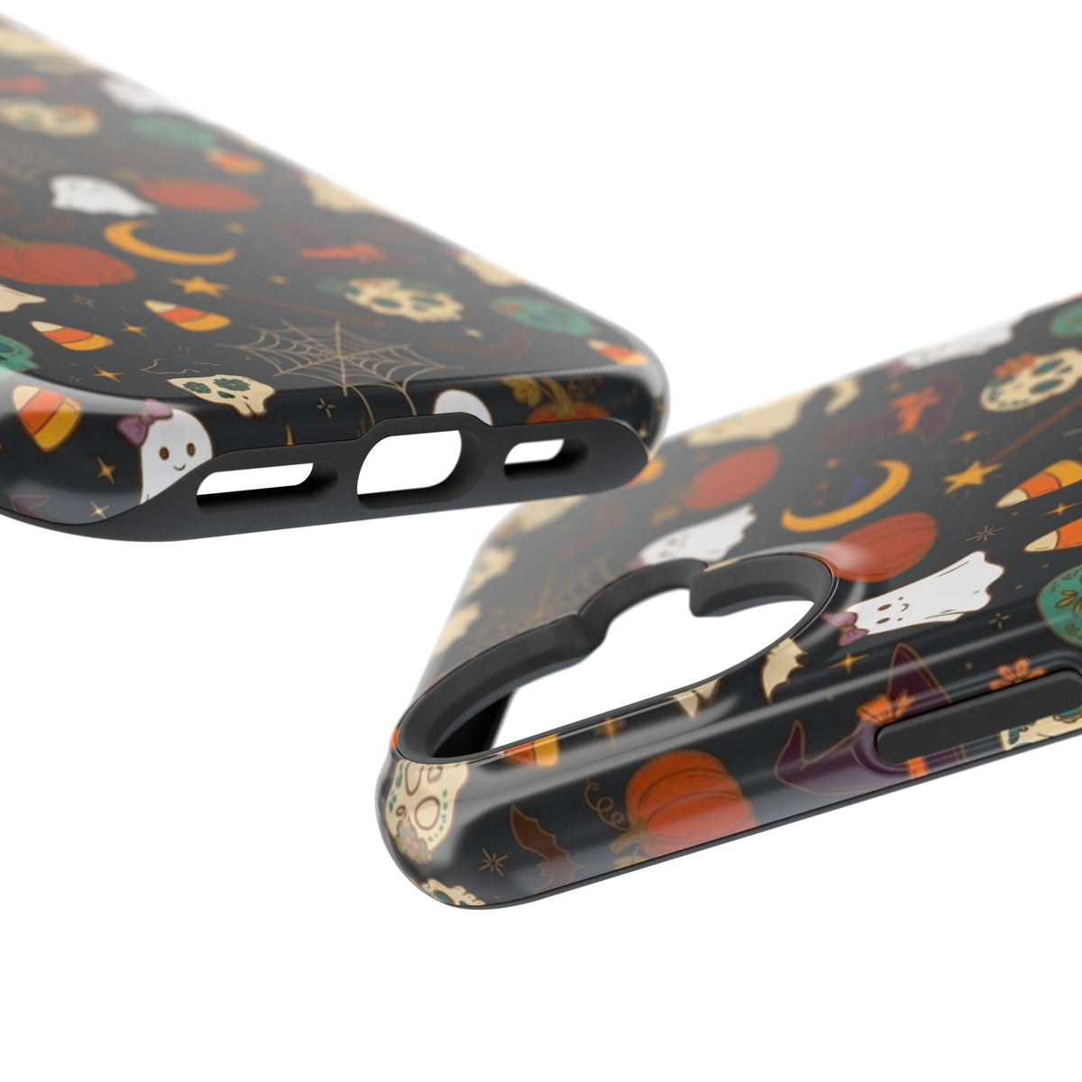 Ghosts, Pumpkins & Skulls Pattern - Impact Resistant Phone Case