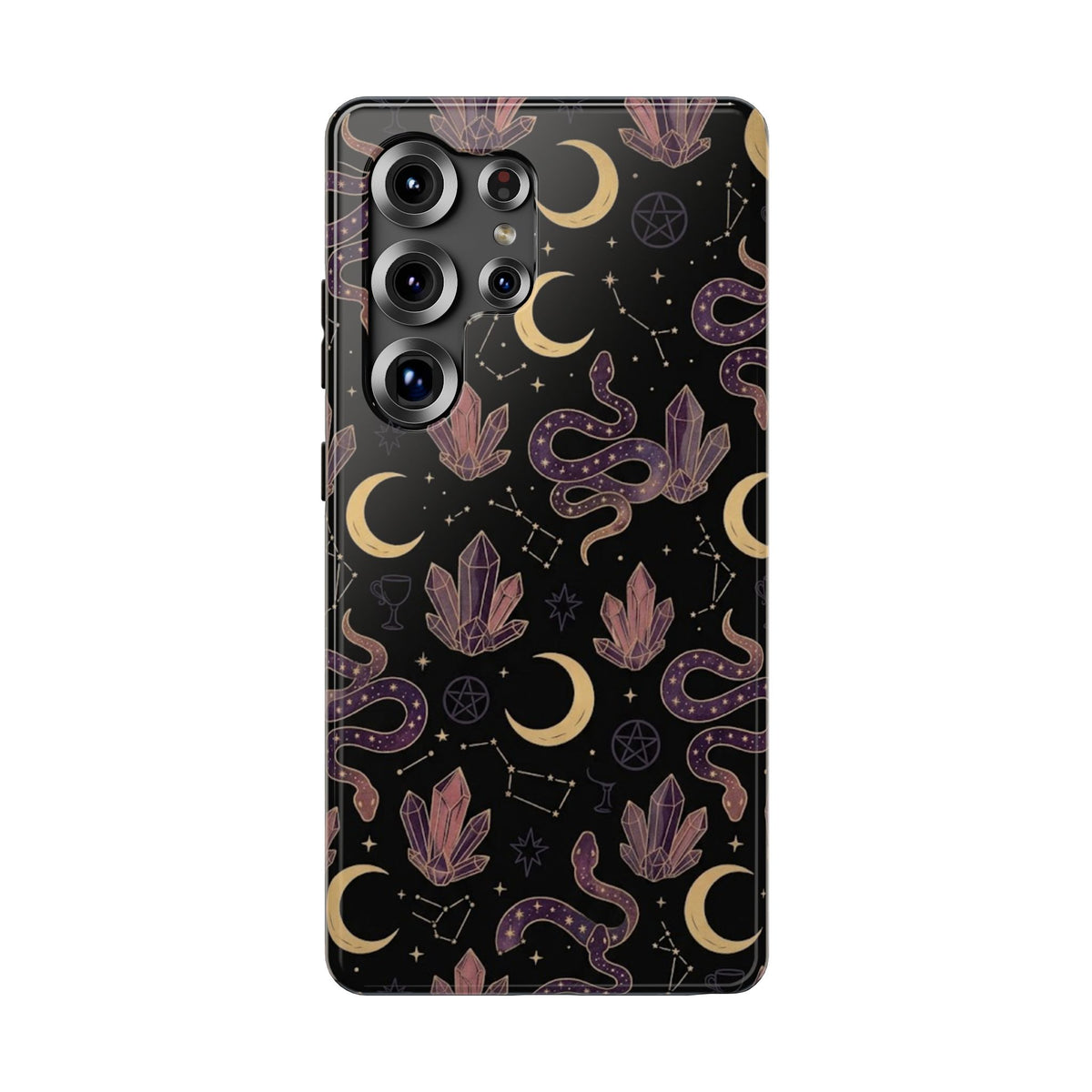 Mystic Moon & Crystal Phone Case — Impact-Resistant Protective Cover