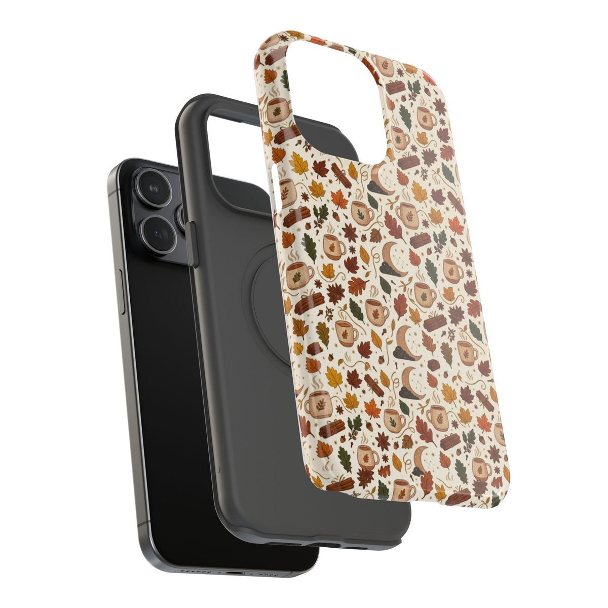 Autumn Woodland Phone Case — Fall Leaves & Fox Pattern Impact-Resistant Case