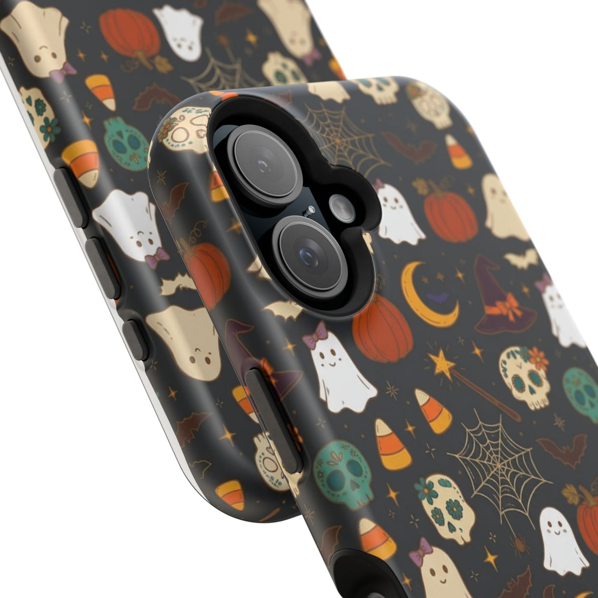 Ghosts, Pumpkins & Skulls Pattern - Impact Resistant Phone Case