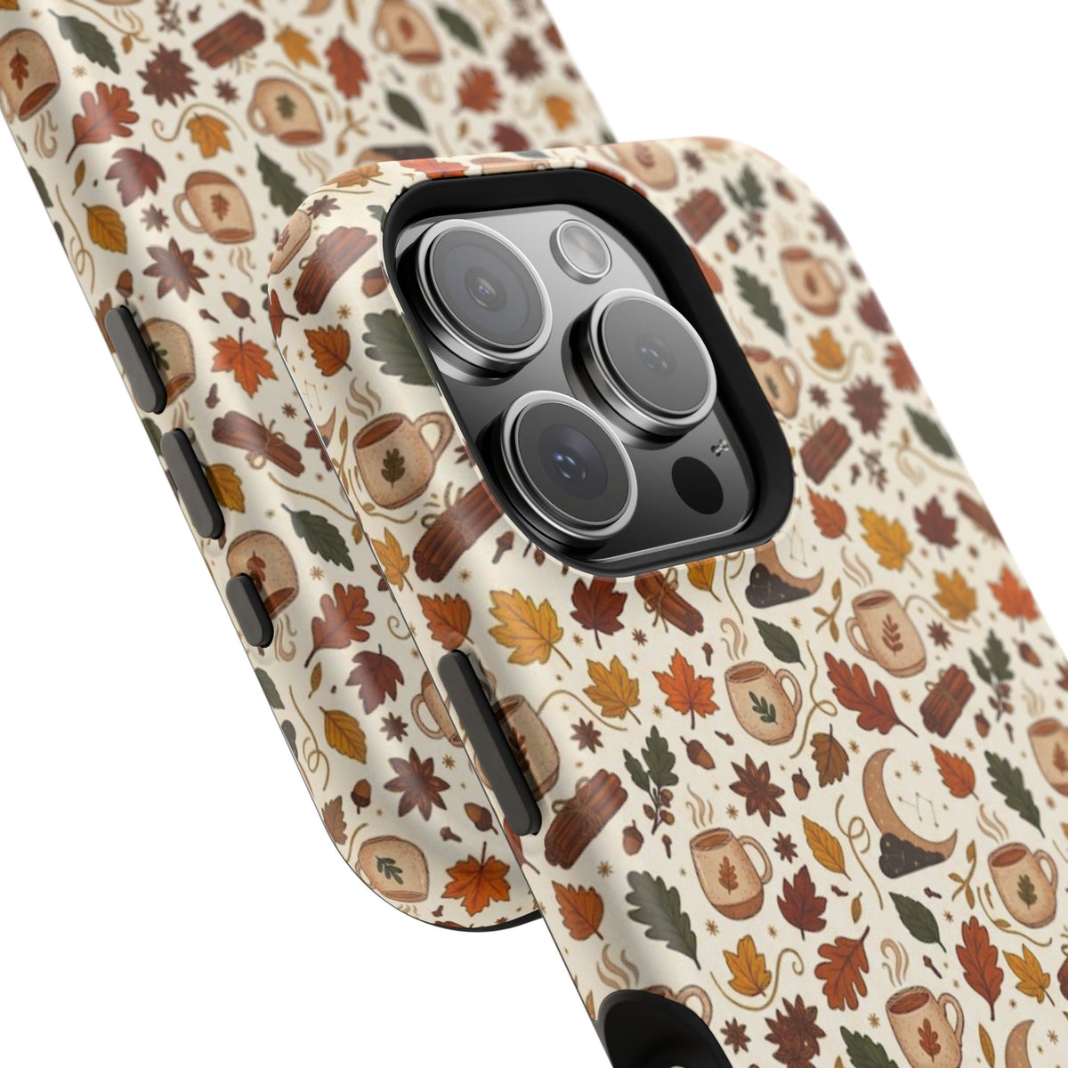 Autumn Woodland Phone Case — Fall Leaves & Fox Pattern Impact-Resistant Case