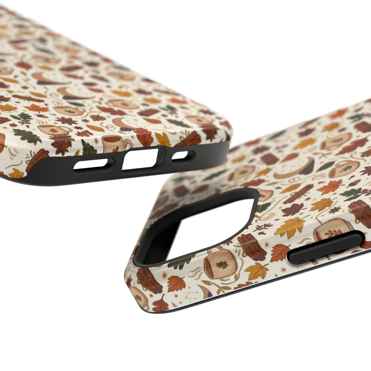 Autumn Woodland Phone Case — Fall Leaves & Fox Pattern Impact-Resistant Case