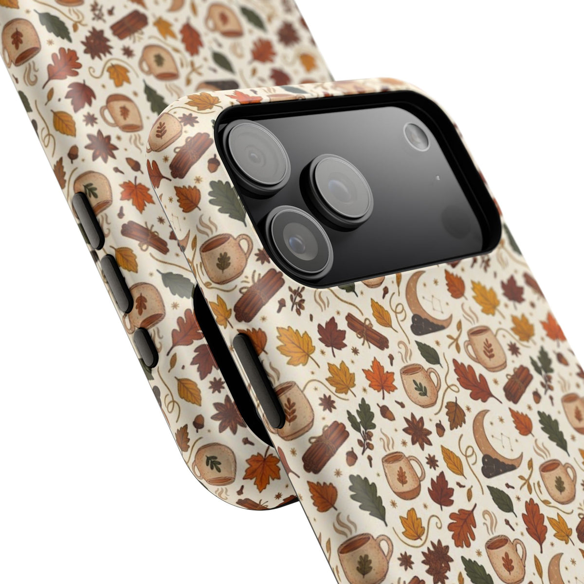 Autumn Woodland Phone Case — Fall Leaves & Fox Pattern Impact-Resistant Case