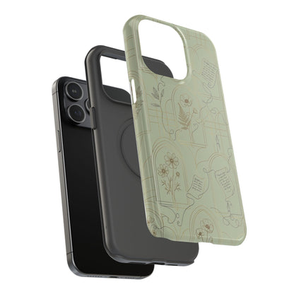 Vintage Botanical Script Design - Impact Resistant Phone Case
