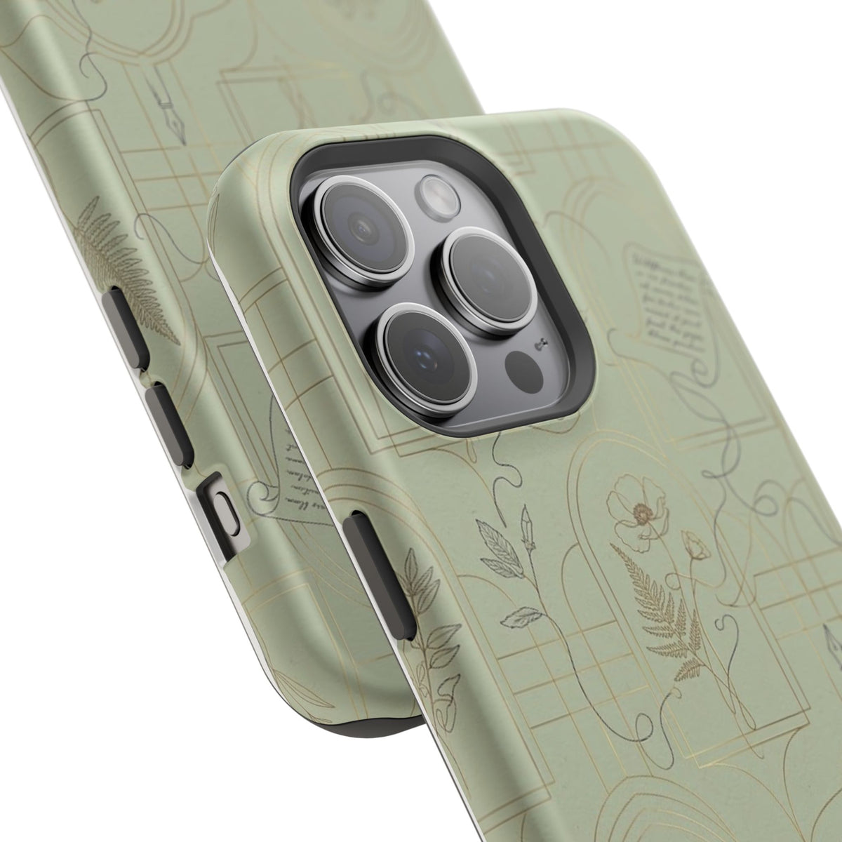 Vintage Botanical Script Design - Impact Resistant Phone Case