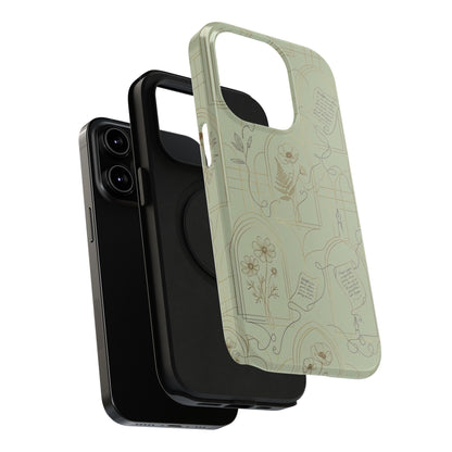 Vintage Botanical Script Design - Impact Resistant Phone Case