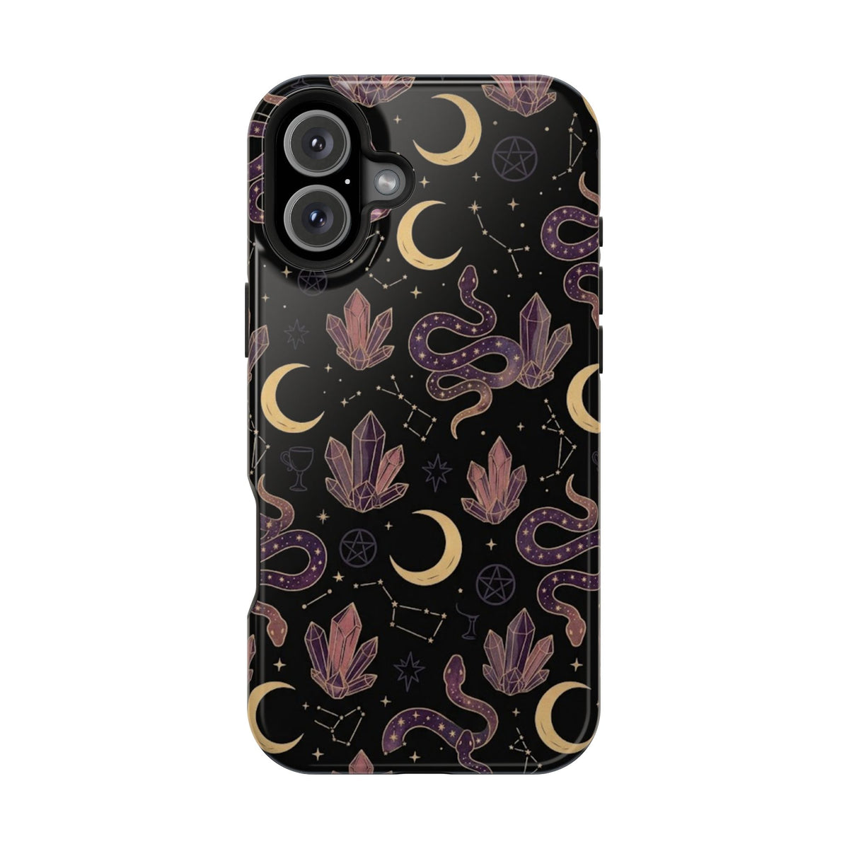 Mystic Moon & Crystal Phone Case — Impact-Resistant Protective Cover