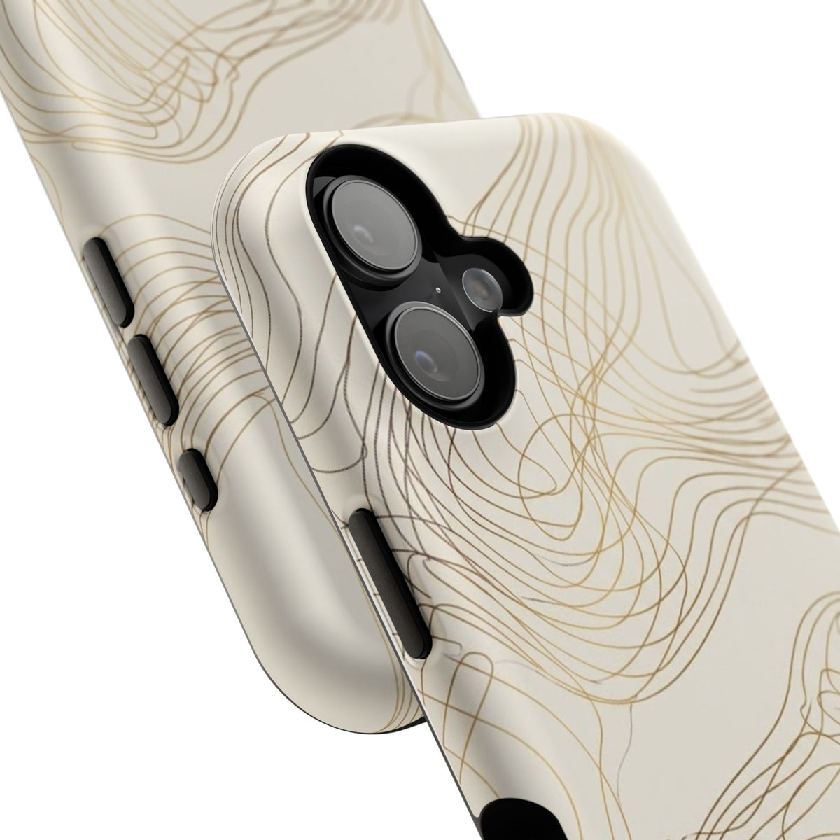 Neutral Gold Wave Pattern - Impact-Resistant Phone Case