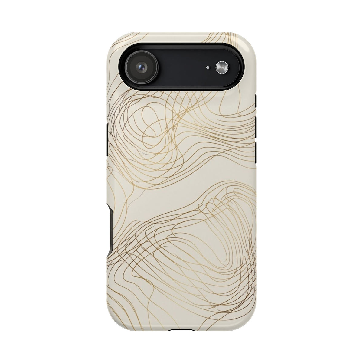 Neutral Gold Wave Pattern - Impact-Resistant Phone Case