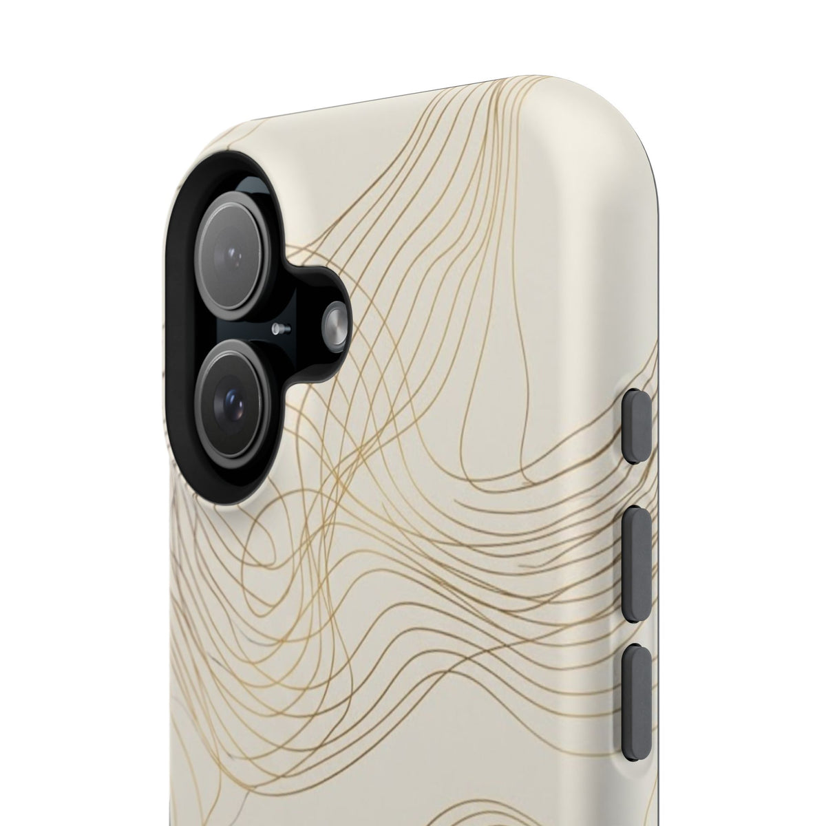 Neutral Gold Wave Pattern - Impact-Resistant Phone Case