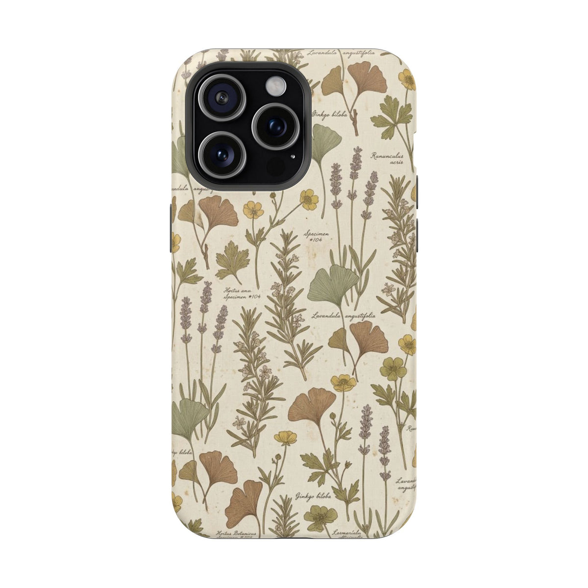 Vintage Herb Floral Pattern - Impact Resistant Phone Case
