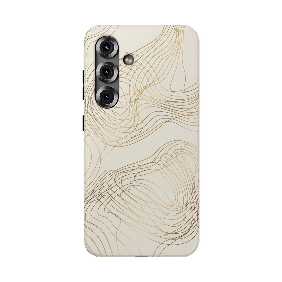Neutral Gold Wave Pattern - Impact-Resistant Phone Case