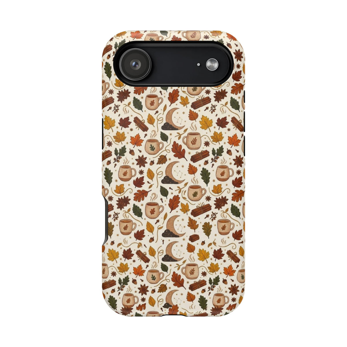 Autumn Woodland Phone Case — Fall Leaves & Fox Pattern Impact-Resistant Case