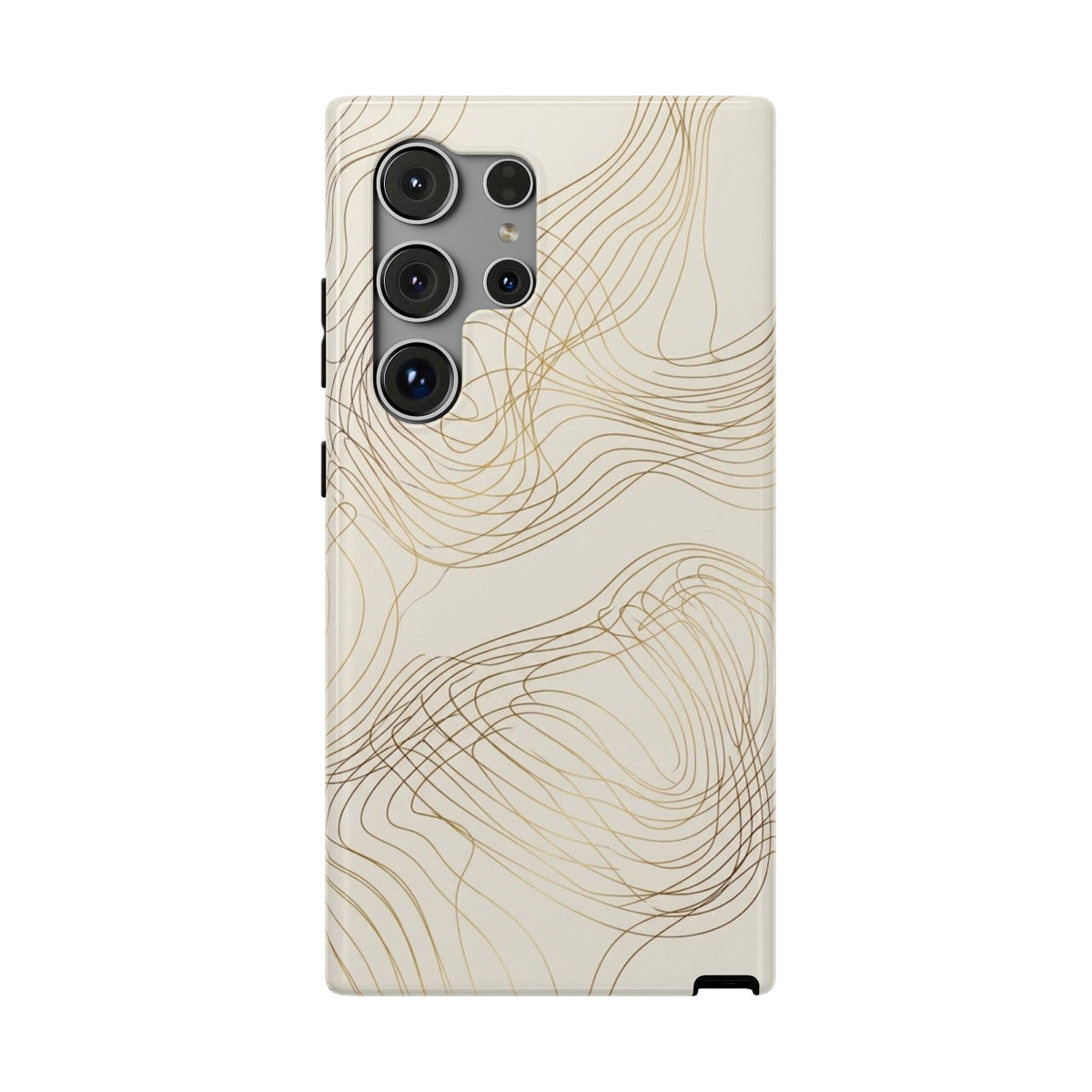 Neutral Gold Wave Pattern - Impact-Resistant Phone Case