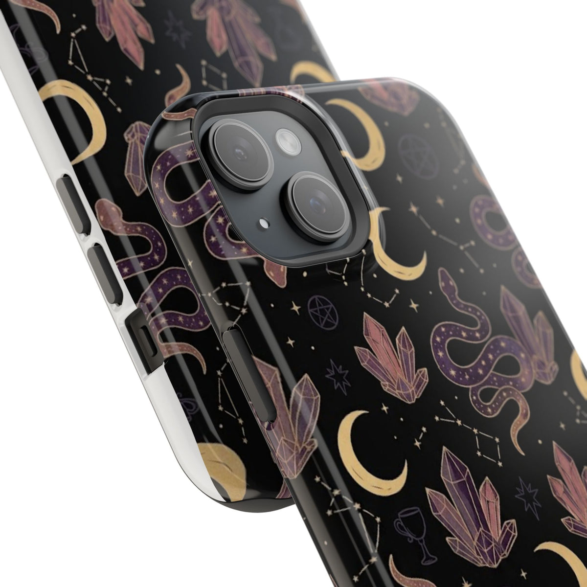 Mystic Moon & Crystal Phone Case — Impact-Resistant Protective Cover