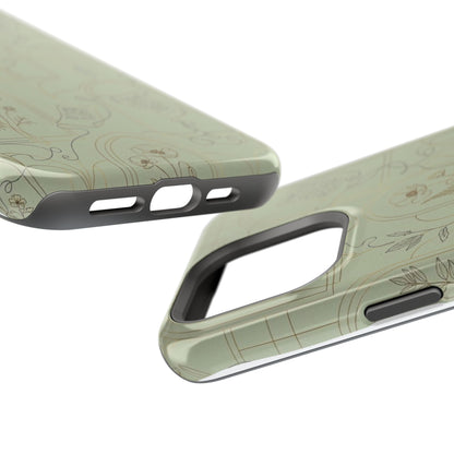 Vintage Botanical Script Design - Impact Resistant Phone Case