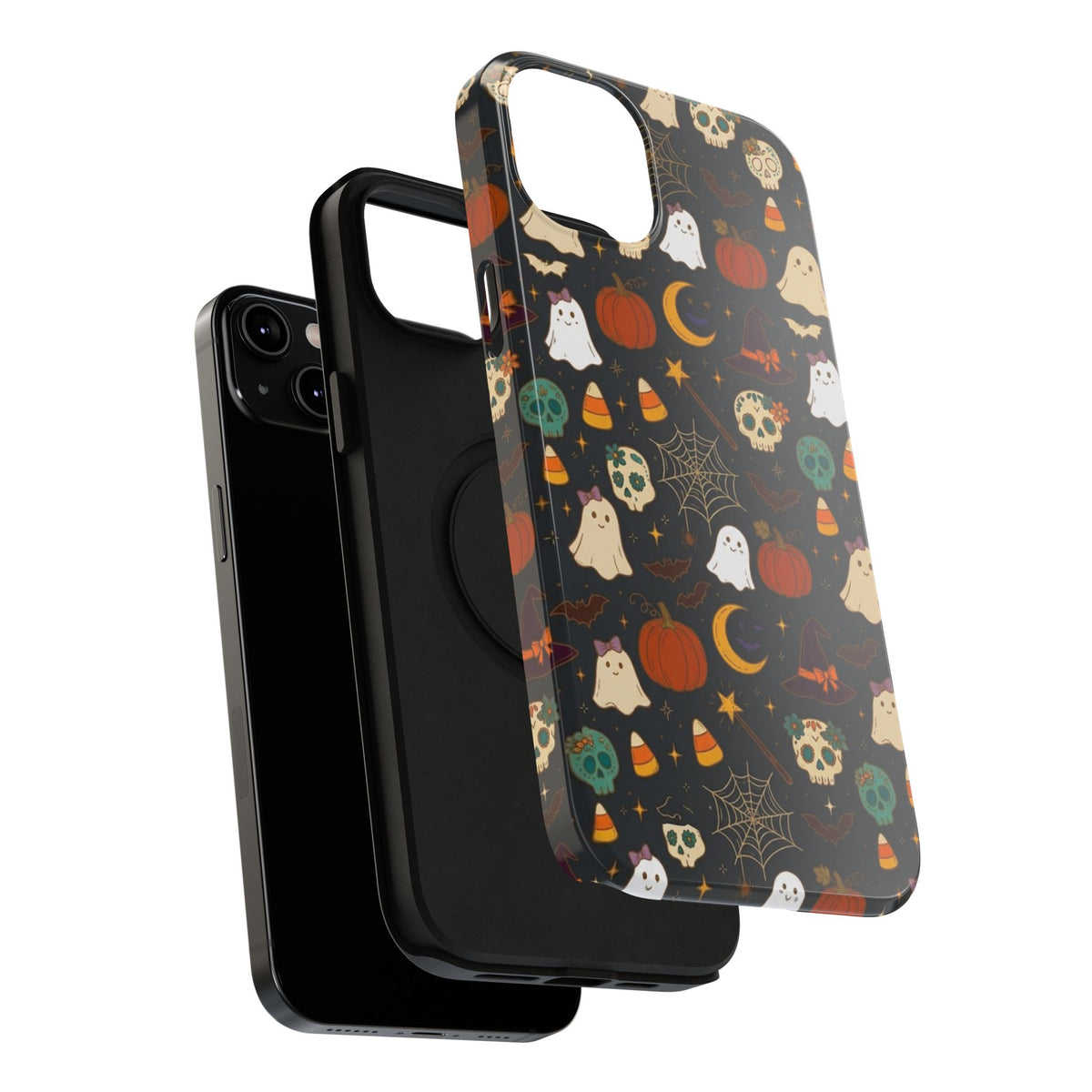 Ghosts, Pumpkins & Skulls Pattern - Impact Resistant Phone Case