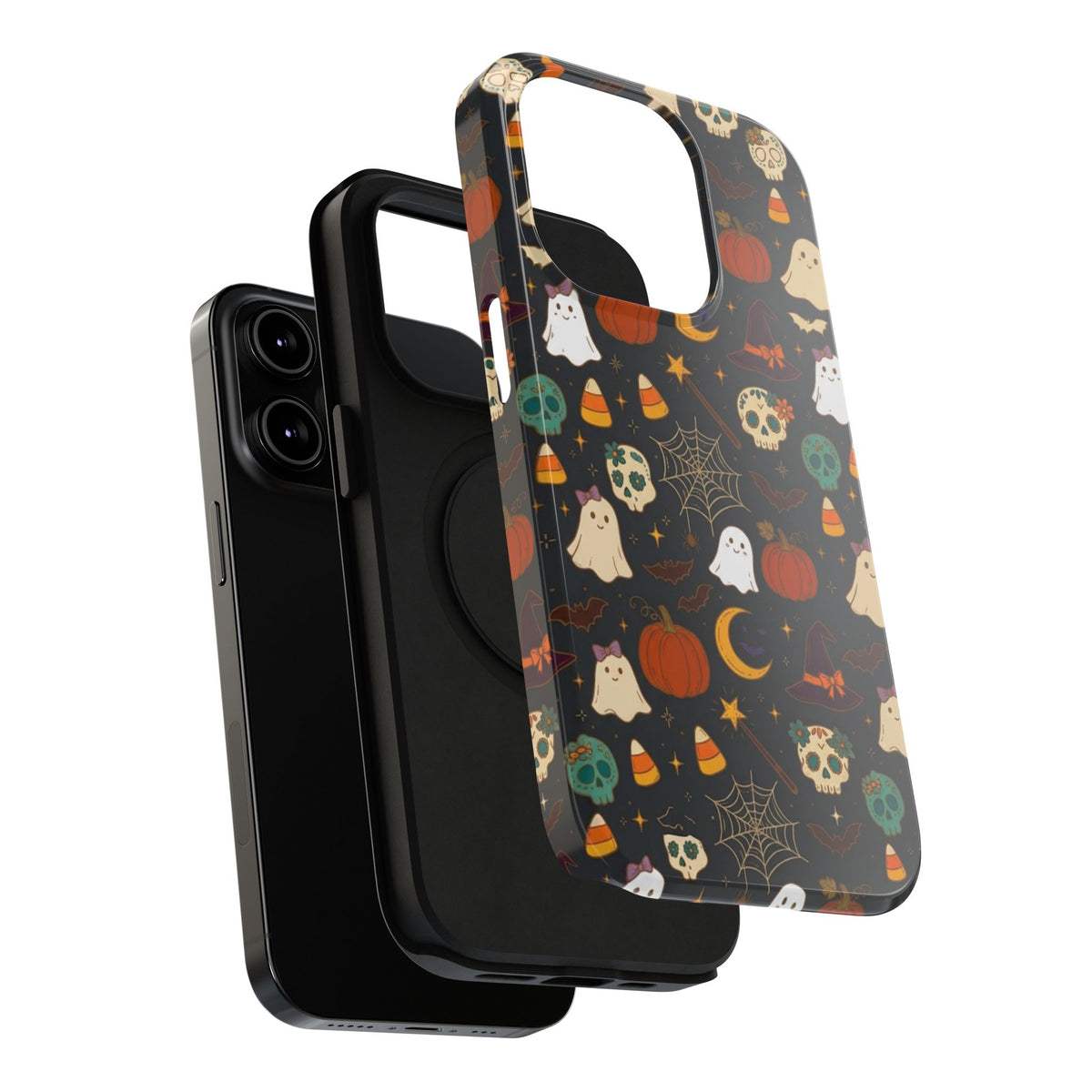 Ghosts, Pumpkins & Skulls Pattern - Impact Resistant Phone Case