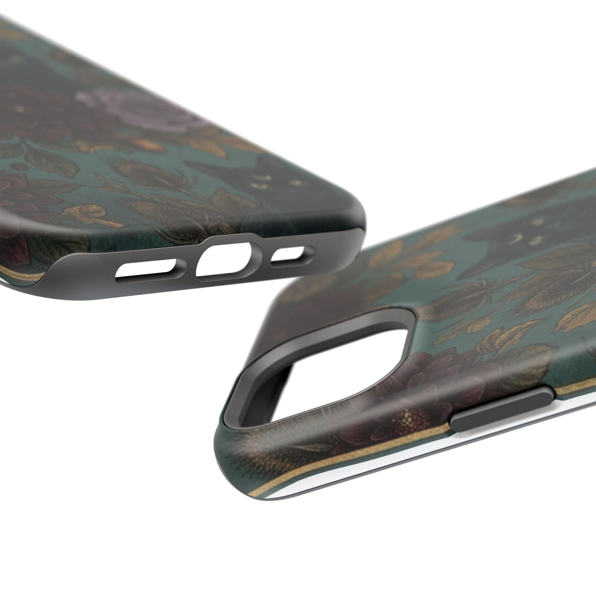 Botanical Black Cat - Impact Resistant Phone Case