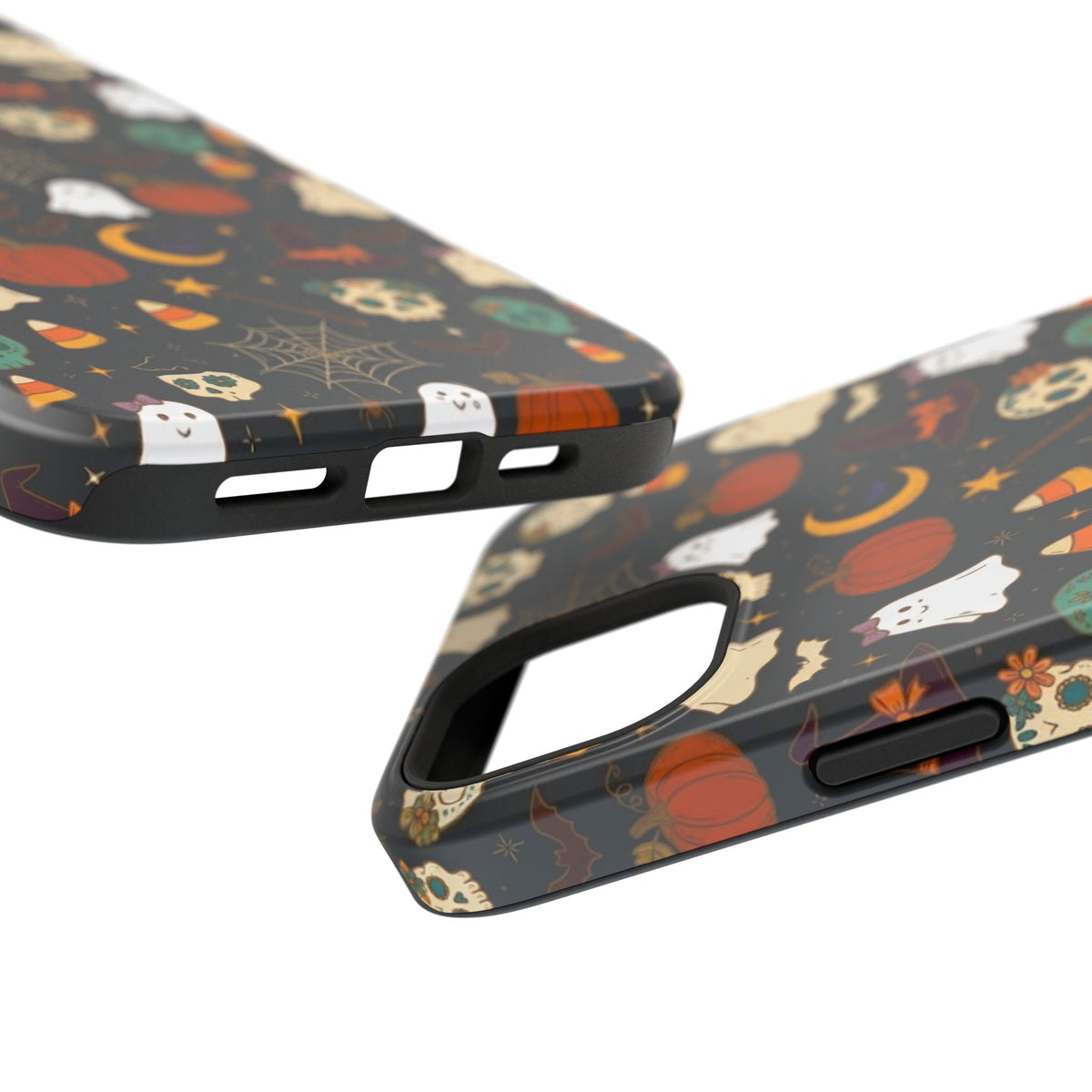 Ghosts, Pumpkins & Skulls Pattern - Impact Resistant Phone Case