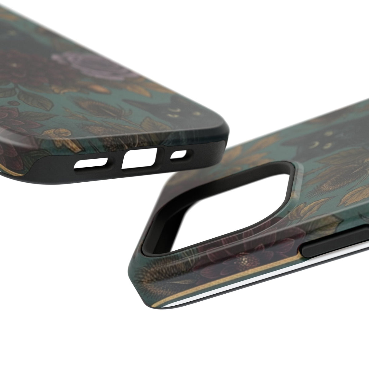 Botanical Black Cat - Impact Resistant Phone Case