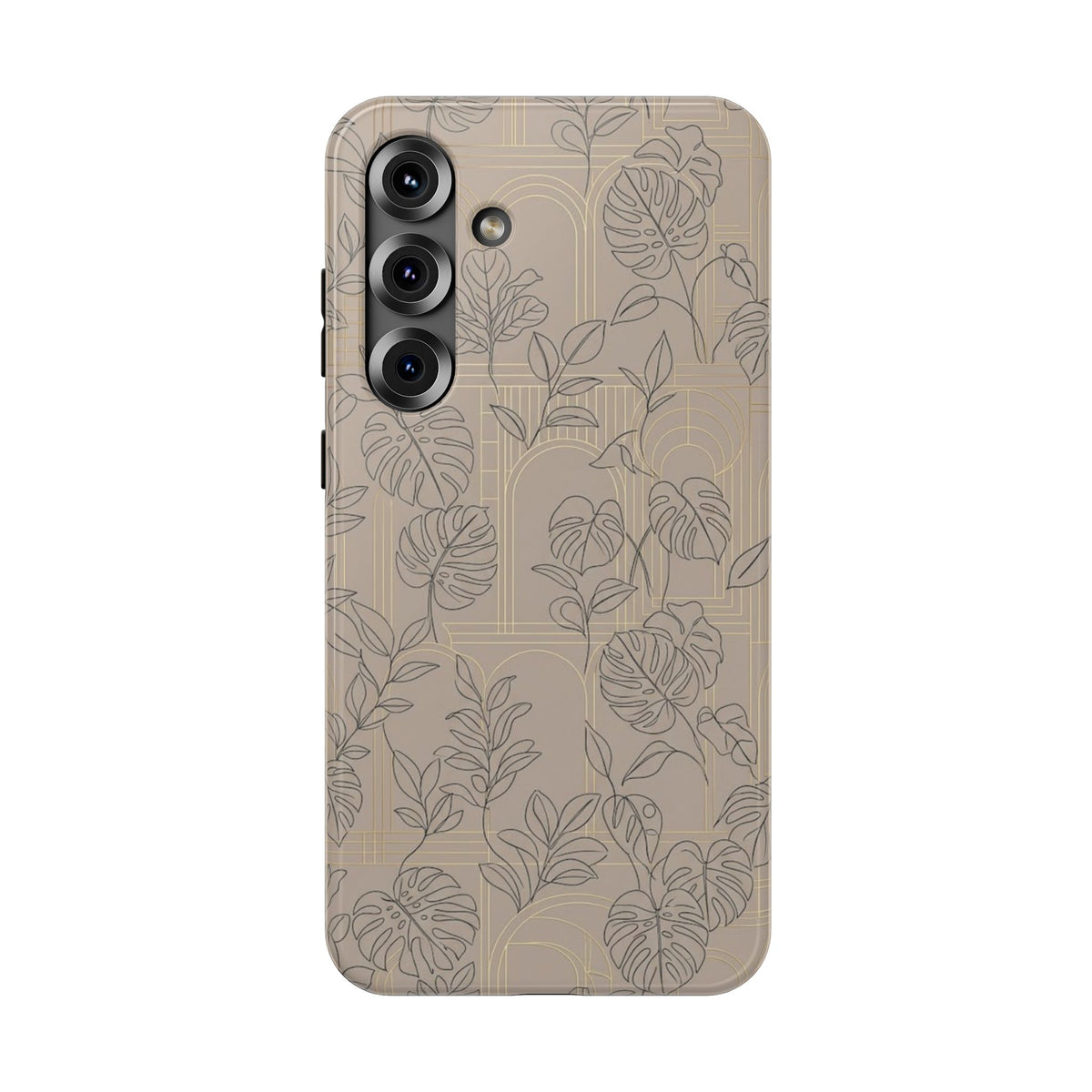Neutral Leaf Pattern - Impact Resistant Phone Case