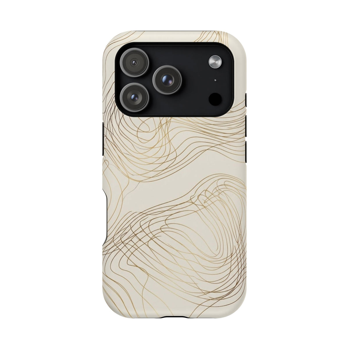 Neutral Gold Wave Pattern - Impact-Resistant Phone Case