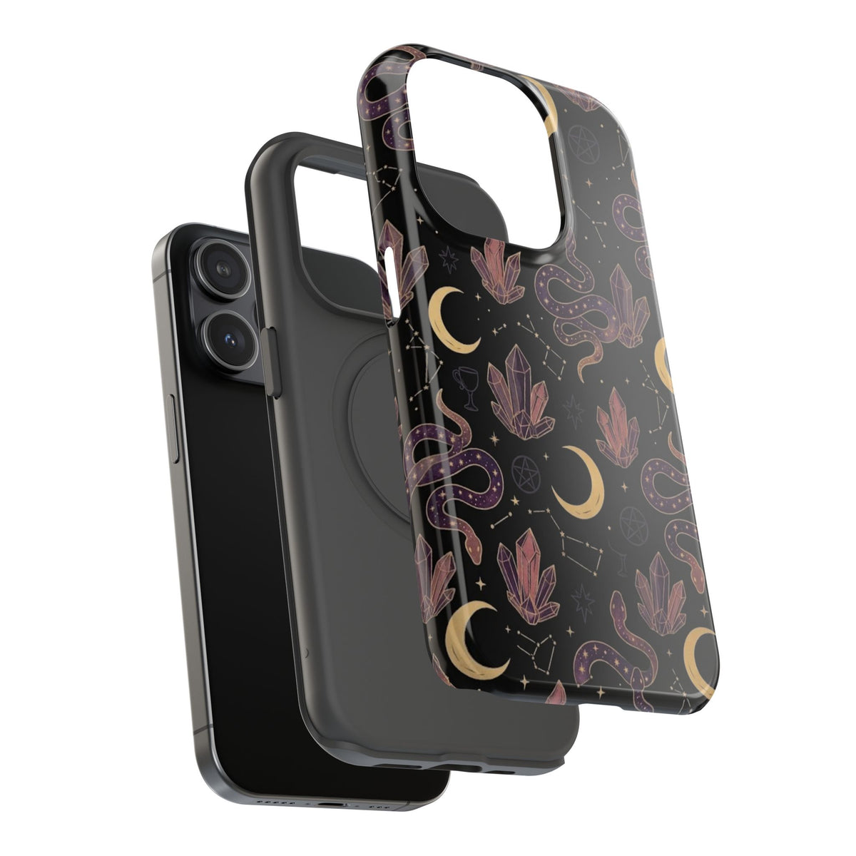 Mystic Moon & Crystal Phone Case — Impact-Resistant Protective Cover
