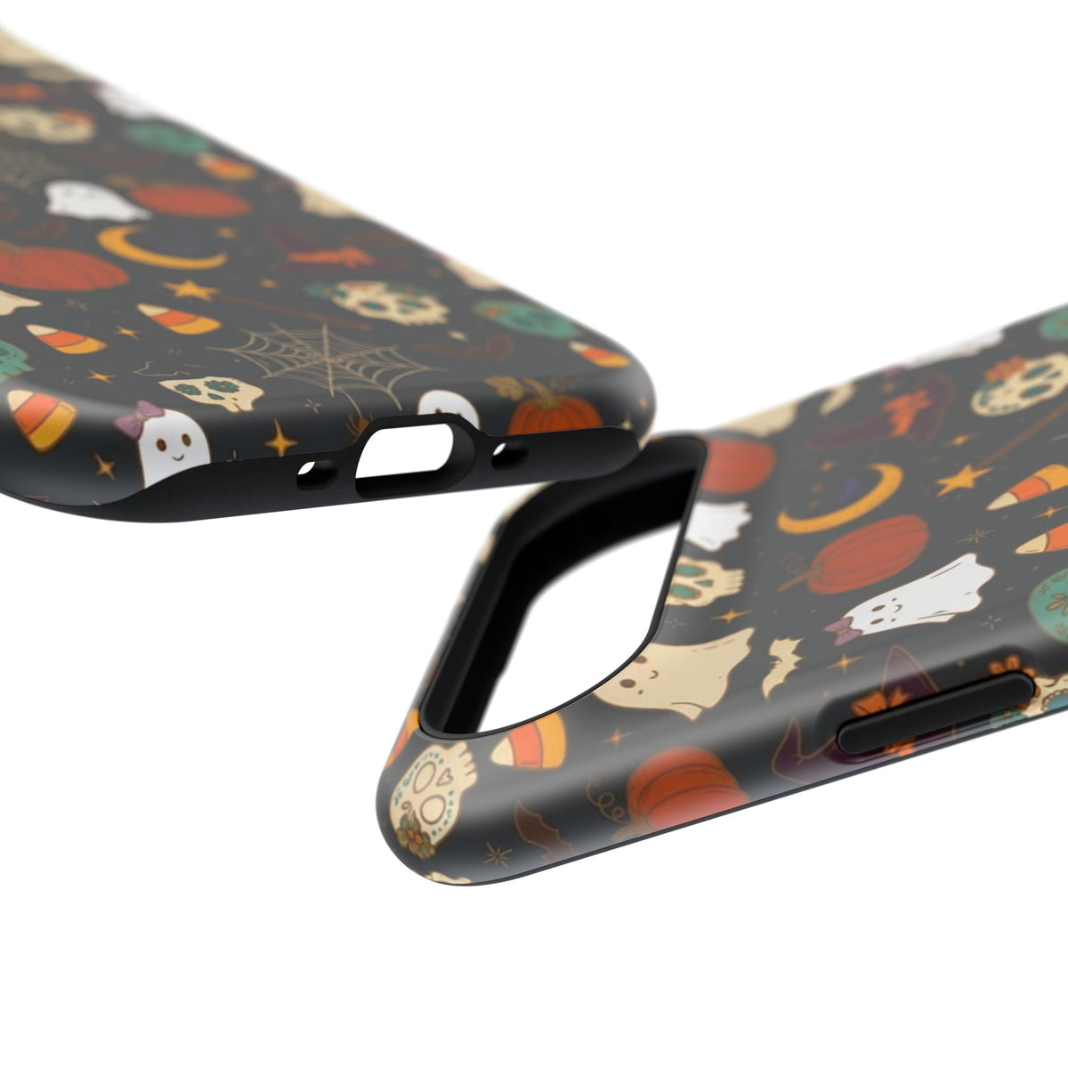 Ghosts, Pumpkins & Skulls Pattern - Impact Resistant Phone Case