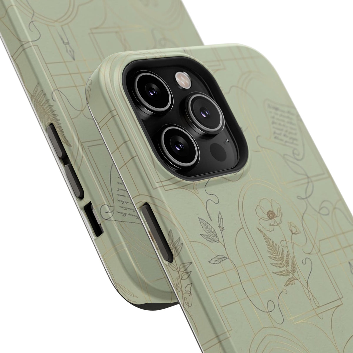 Vintage Botanical Script Design - Impact Resistant Phone Case