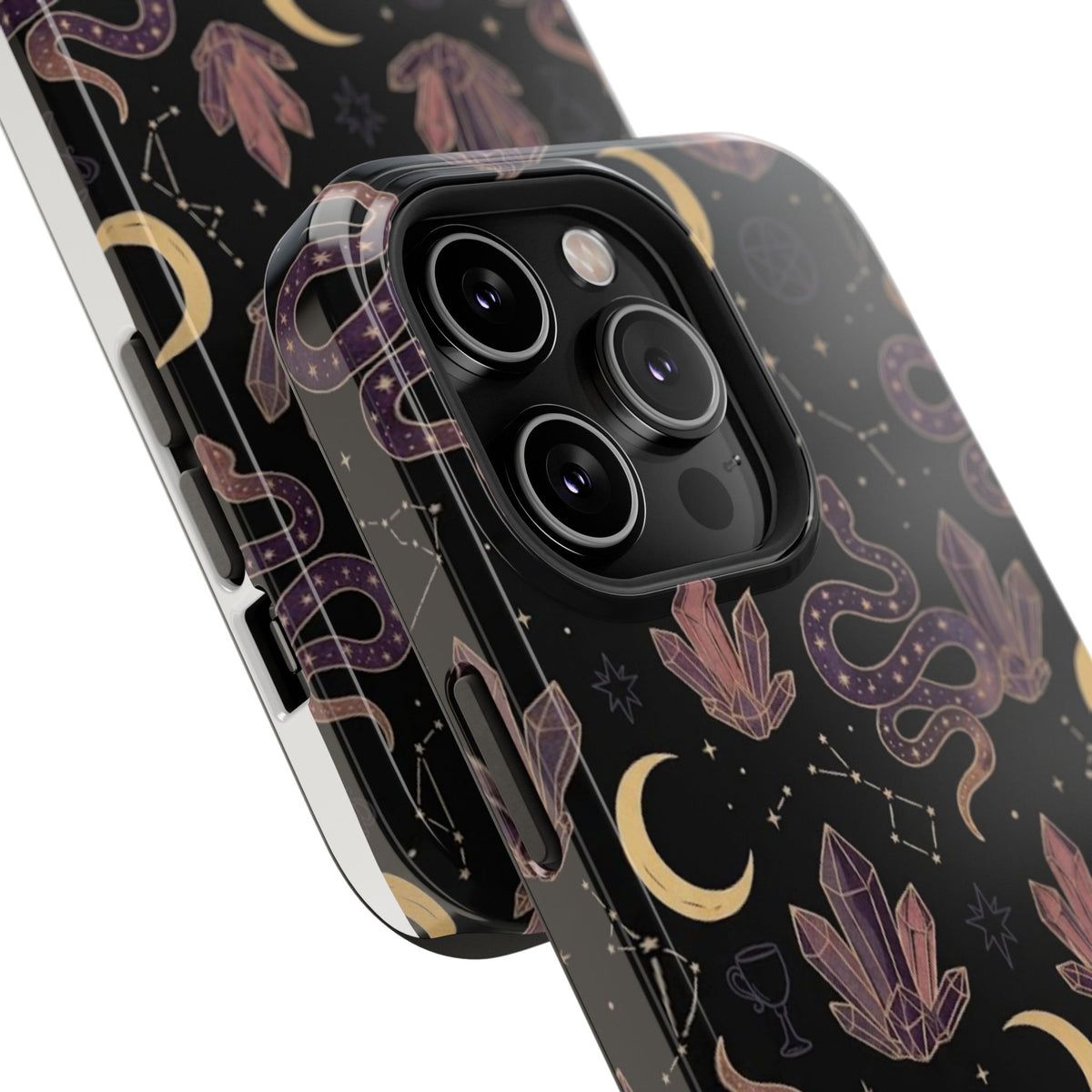 Mystic Moon & Crystal Phone Case — Impact-Resistant Protective Cover