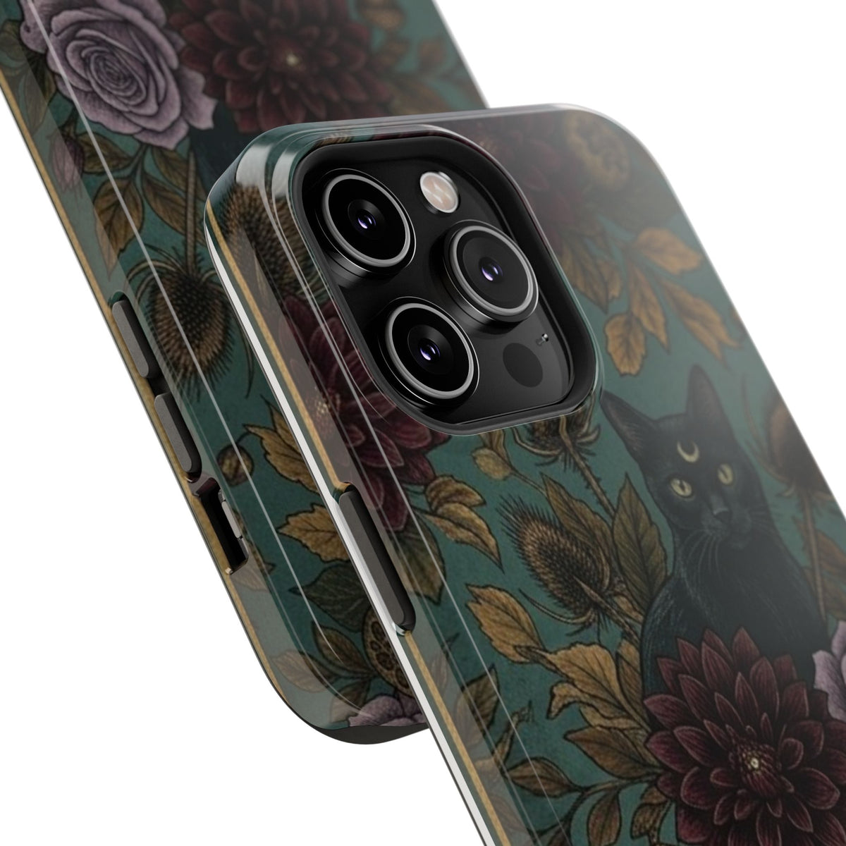 Botanical Black Cat - Impact Resistant Phone Case