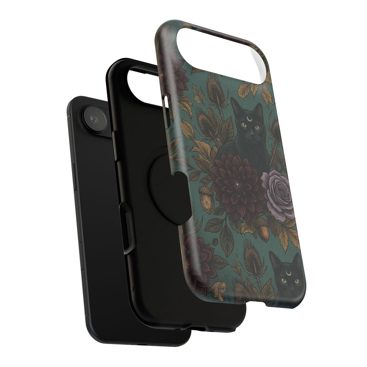 Botanical Black Cat - Impact Resistant Phone Case