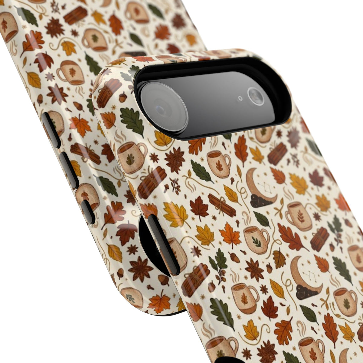Autumn Woodland Phone Case — Fall Leaves & Fox Pattern Impact-Resistant Case