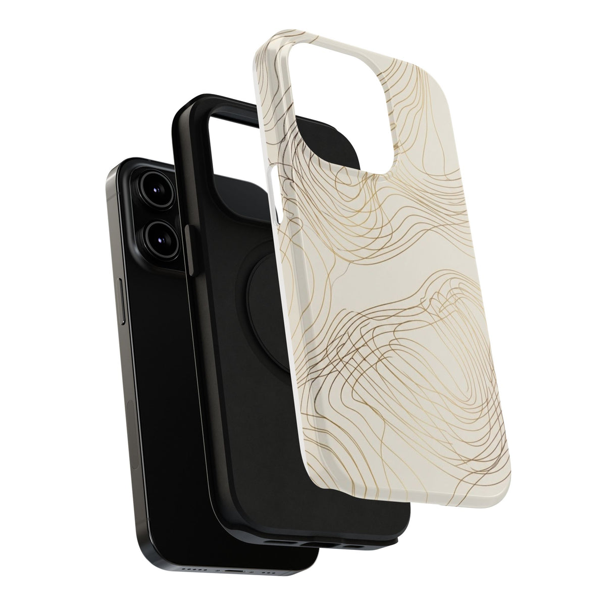 Neutral Gold Wave Pattern - Impact-Resistant Phone Case
