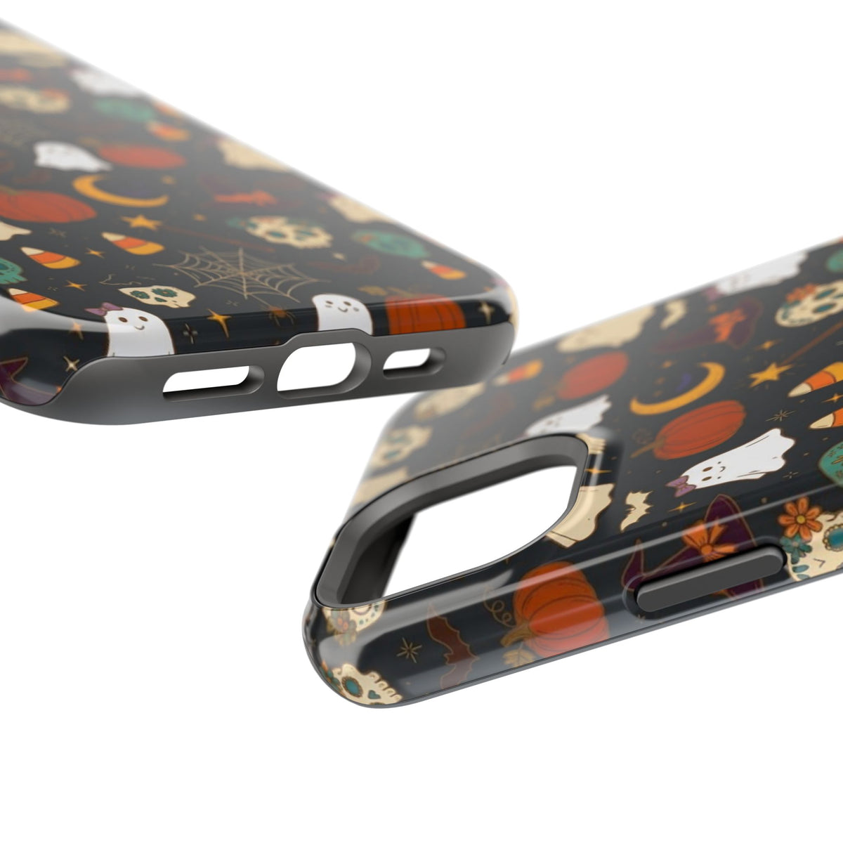 Ghosts, Pumpkins & Skulls Pattern - Impact Resistant Phone Case